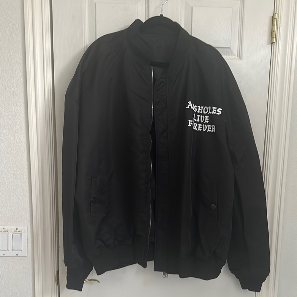 Assholes Live Forever Multi-Color REVERSIBLE Bomber Jacket - XXXL - Picture 3 of 8